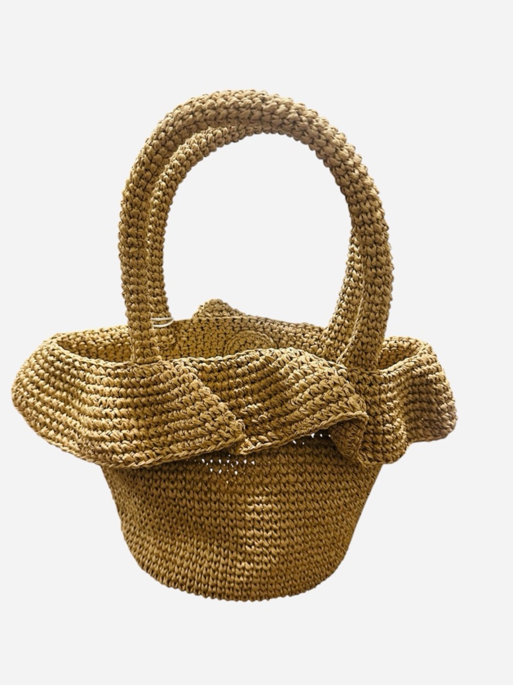 Haute Hippie Natural Woven Ruffle Mini  Tote - Picture 4 of 5